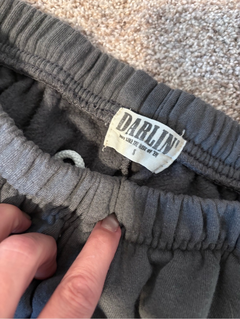 Darlin Women’s Grey Sweatpants - Comfortable Elastic Waist & Cuffed Ankles - Picture 4 of 4